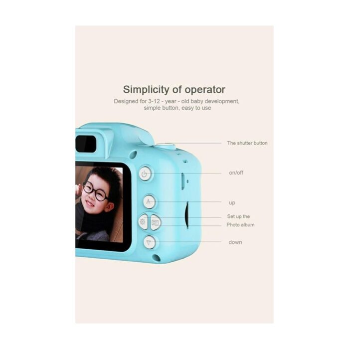 Torima Mavi Renk Mini 1080P Hd Çocuk Kamera Dijital Fotoğraf Makinesi 2.0 Inç Ekran - Görsel 2