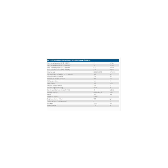 Olefini Ol-12BD Nem Alma 12 Litre - Görsel 2
