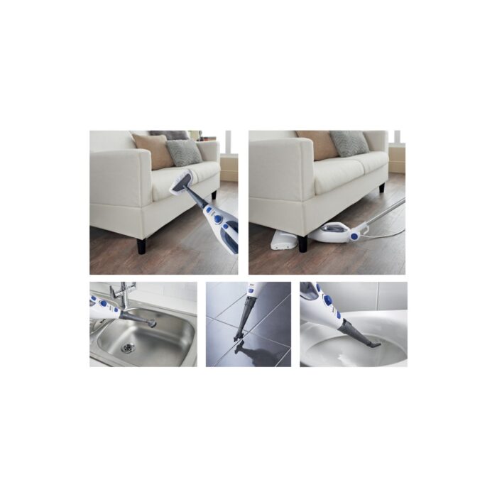 Fakir Alina Clean Mop 1300 W Buharlı Temizleyici – 10'u 1 Arada Başlık Seti, Sert Zemin ve Halılar için Çok Amaçlı Kullanım - Görsel 5