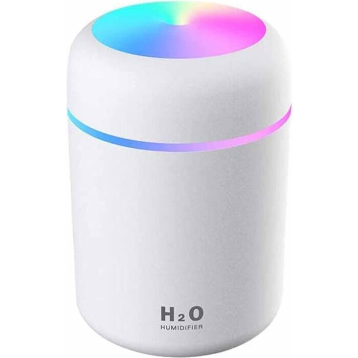 Humidifier Hava Nemlendirici USB Buhar Makinesi Işıklı Oda Araç Aroma Difüzörü H2O - Görsel 1