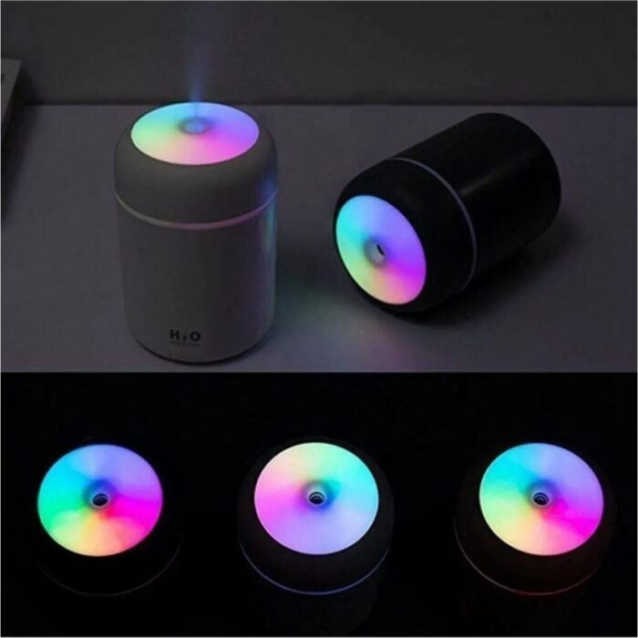 Humidifier Hava Nemlendirici USB Buhar Makinesi Işıklı Oda Araç Aroma Difüzörü H2O - Görsel 5