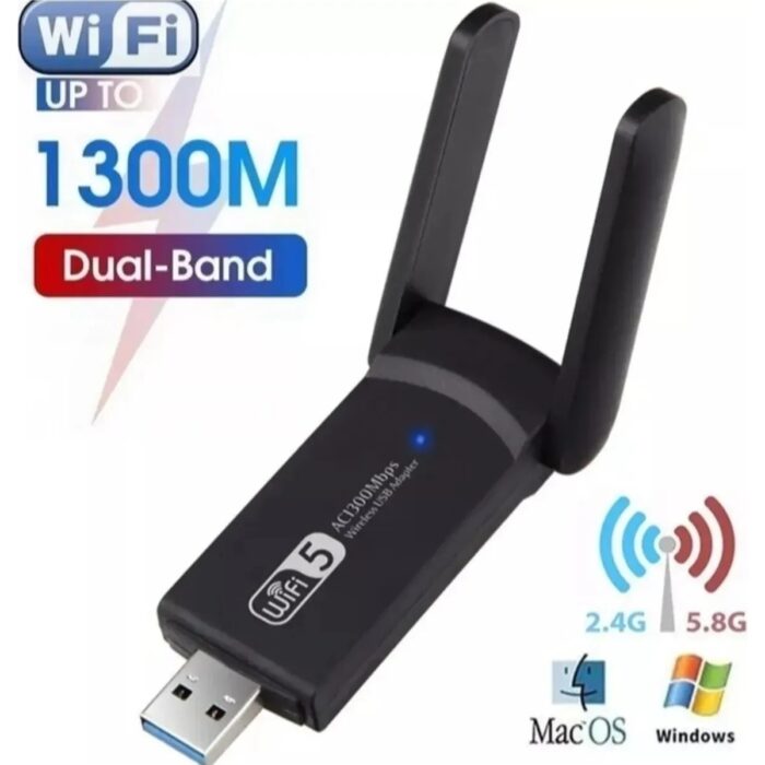 Teknobab AC1300 Mbps Dual Band USB 3.0 Adaptör Kablosuz Wifi Alıcı - Görsel 1