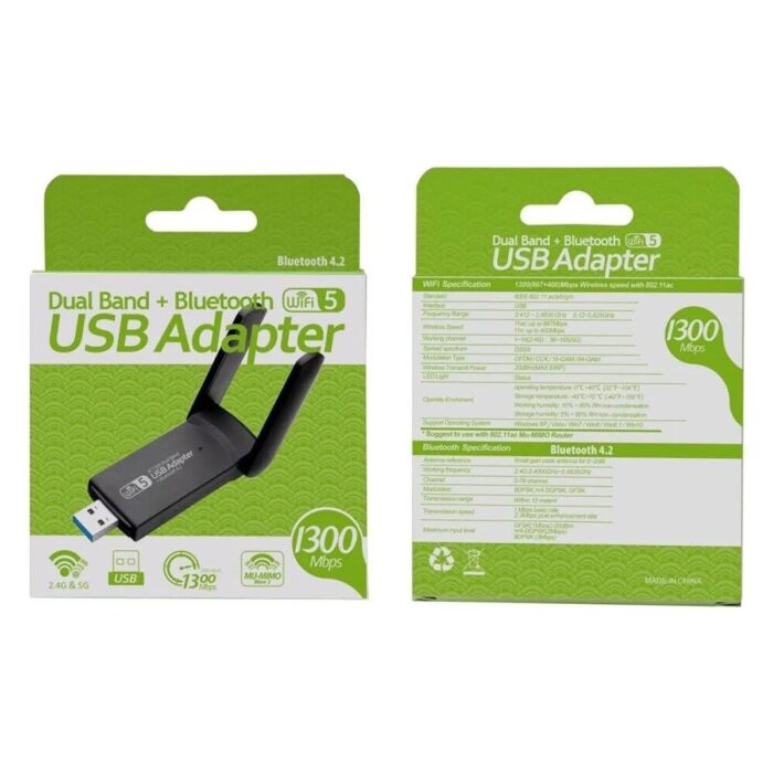 Teknobab AC1300 Mbps Dual Band USB 3.0 Adaptör Kablosuz Wifi Alıcı - Görsel 2