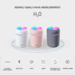 Teknobab 300 ml Ultrasonik Hava Nemlendirici Ortam Nemlendirici Işıklı Hava Nemlendirici Buharlı Nemlendirici Buhar Makinesi ve Aroma Difüzörü H2O Nemlendirici Oda Nemlendirici Hava Temizleyici - Görsel 4