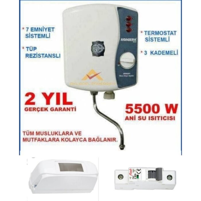 Aydın Derya Mutfak Tipi Şofben Sıgorta ve Kutu Dahıl Paket - Görsel 1