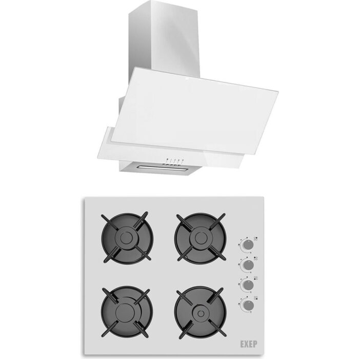 Exep 2'li Beyaz Cam Ankastre Set [F17-GLS640] - Görsel 1