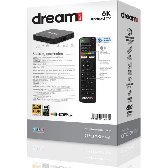 Dreamstar I4 TV Box 4gb Ram 32 GB Hafıza Android 12 - Görsel 1