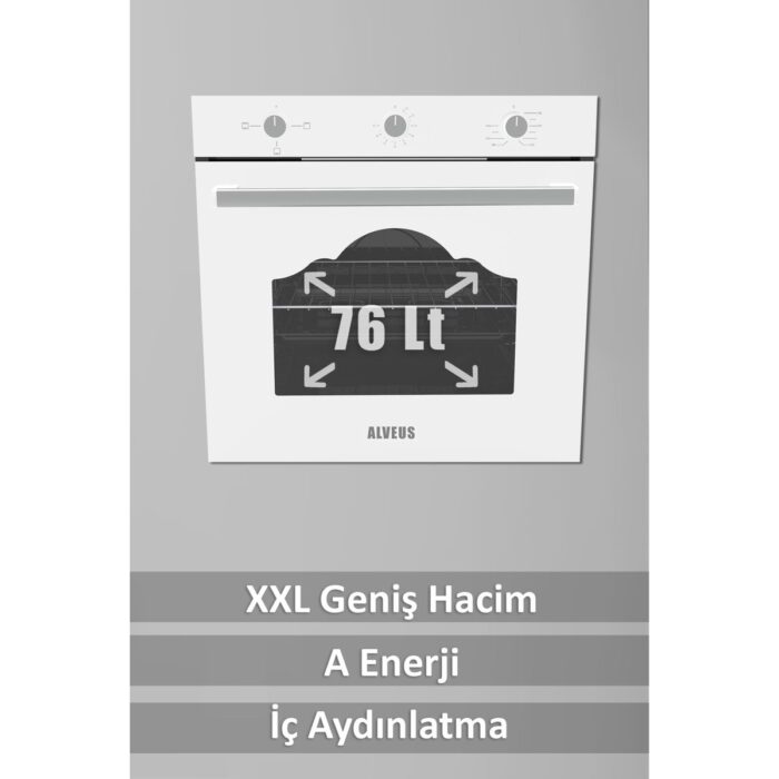 Alveus Mfa 604 Td Beyaz Ankastre Fırın - Görsel 2