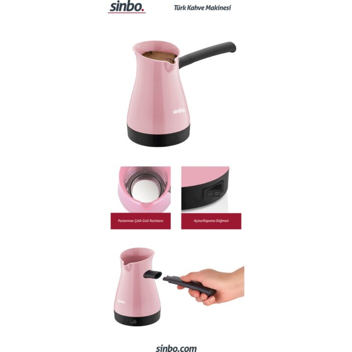 Sinbo SCM-2954 Elektrikli Cezve Pembe - Görsel 3