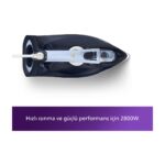Philips DST7030/20 7000 Serisi Buharlı Ütü, 2800W, SteamGlide Plus Taban, 50 g/dk Sürekli Buhar, 250 g Şok Buhar, SteamGlide Plus, Koyu Mavi, - Görsel 2