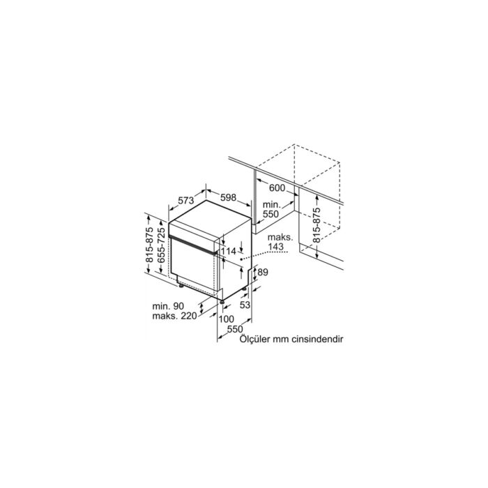 Bosch SMI4IMS62T 6 Programlı Yarı Ankastre Bulaşık Makinesi - Görsel 3