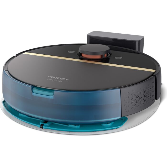 Philips XU7000/01 7000 Serisi HomeRun Aqua Islak Kuru Robot Süpürge, Sarj istasyonlu, Koyu Siyah ve Altın Sarısı, - Görsel 1