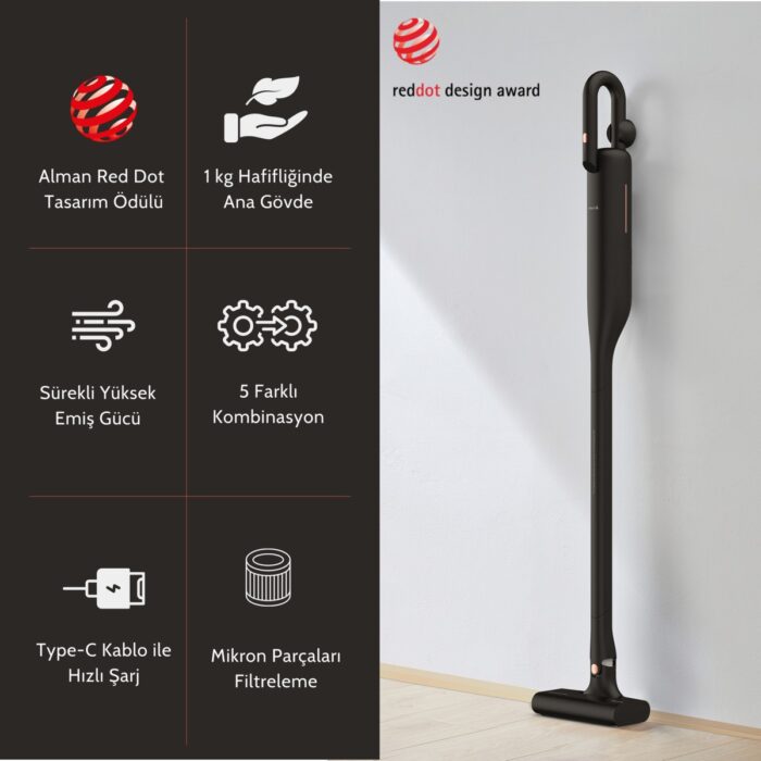 Deerma VC03S Şarjlı Dikey Süpürge - Görsel 2