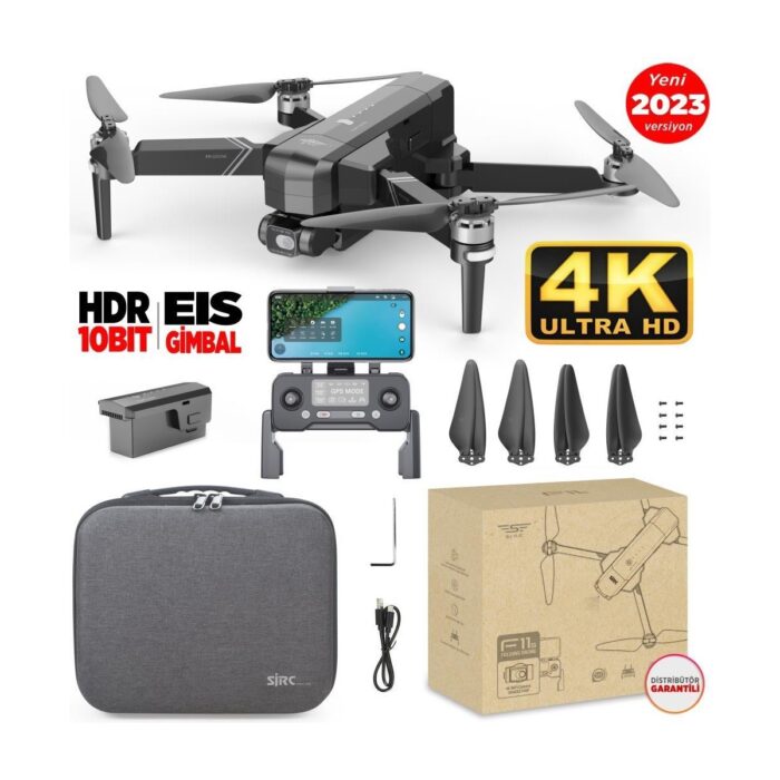 Sjrc F11 Pro 4K Kameralı Drone Seti - 1.5 Km Menzil - 26 Dakika Uçuş Süresi + Çanta + Eıs Stabilizasyon - Görsel 1