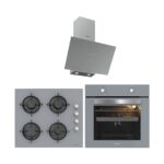 Silverline 3481 Flam - CS5349S01 - BO65E1S01 Gri Cam Ankastre Set