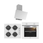 Silverline BO65E1W01-CS5349W01-3481 Flam BeyazCam Ankastre Set