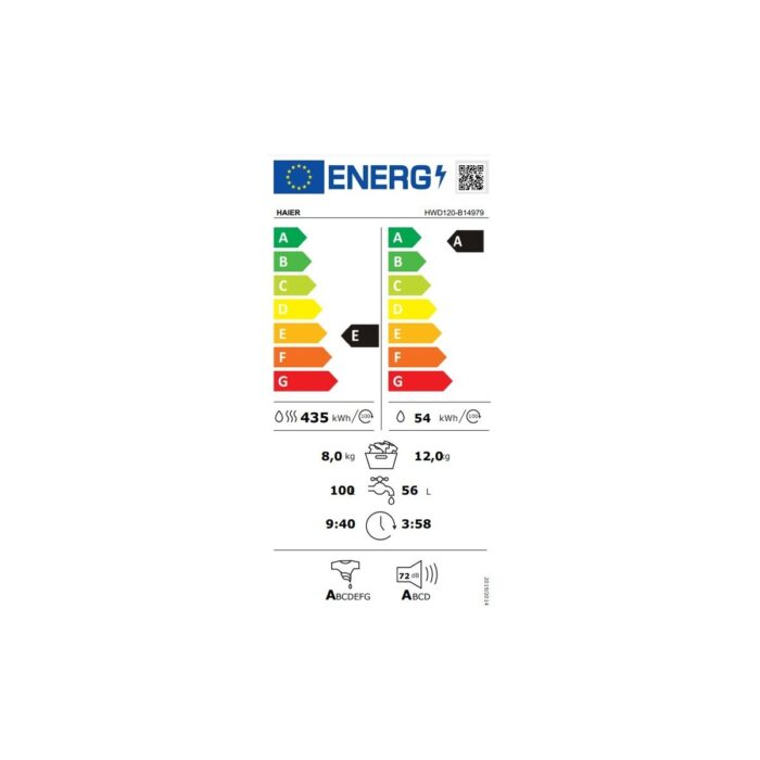 Haier HWD120-B14979-S 12 kg Yıkama 8 kg Kurutma 1400 Devir Kurutmalı Çamaşır Makinesi - Görsel 5