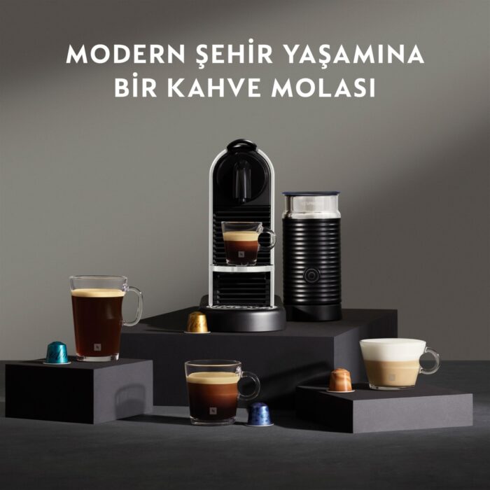 Nespresso D145 Citiz Platinum Kahve Makinesi ve Süt Köpürtücü Aksesuar - Görsel 5
