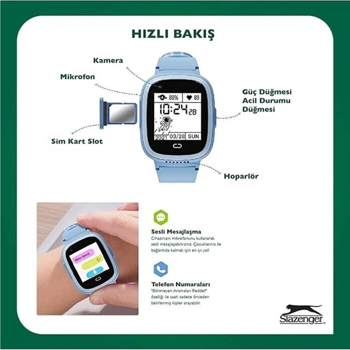 Slazenger Akıllı Çocuk Saati 4.5g S Im Kart Destekli Görüntülü Görüşme Özelliği - Görsel 3