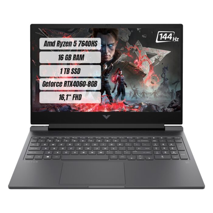 110000473757604.jpg Hp Victus Gaming Laptop 16-S0018NT Amd Ryzen 5 7640HS 16 GB 1 Tb SSD Rtx 4060 Freedos 16.1" Fhd 144 Hz Taşınabilir Bilgisayar 7Z4M8EA - Görsel 1