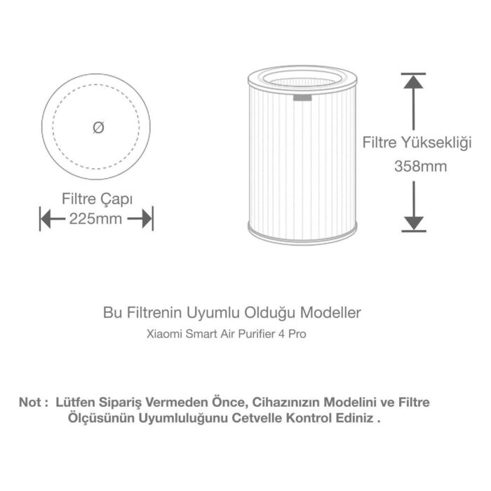 Nikadu / Xiaomi Mi Smart Air Purifier 4 Pro Gri Hepa Filtre Çipli - Görsel 4