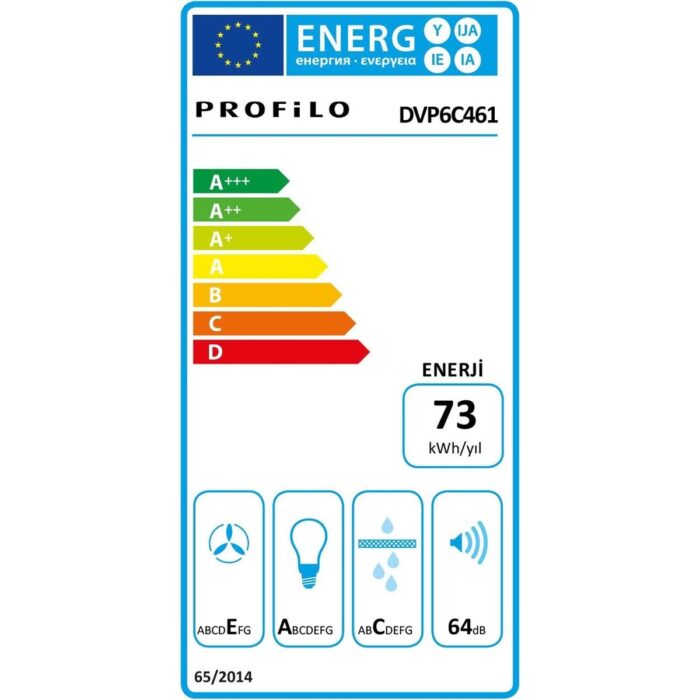 Profilo DVP6C461 D Enerji Sınıfı Siyah Duvar Tipi Davlumbaz - Görsel 5