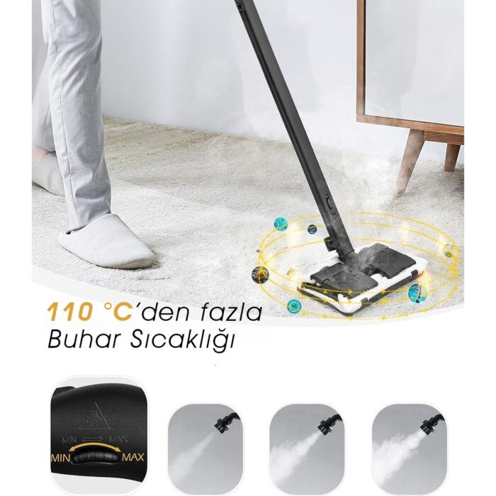 Pirantech  CB-107C Çok Fonksiyonlu Buharlı Temizlik Makinası - Buharlı Temizleyici - Görsel 3