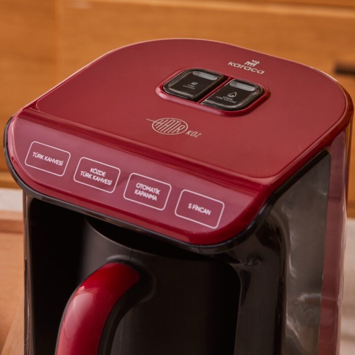 Karaca Hatır Köz Türk Kahve Makinesi Kırmızı 5 Fincan Kapasiteli Bol Köpüklü - Görsel 2