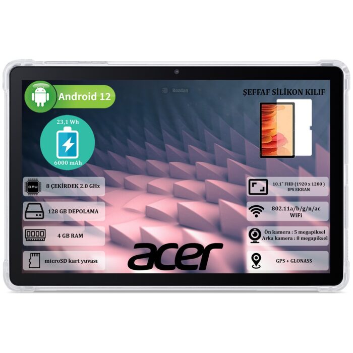 110000499873146.jpg Acer Iconia M10 4 GB Ram 128 GB SSD 10.1" Wuxga (1920 x 1200 ) IPS Yeni Nesil Android Tablet NT.LFUEY.001 - Görsel 1