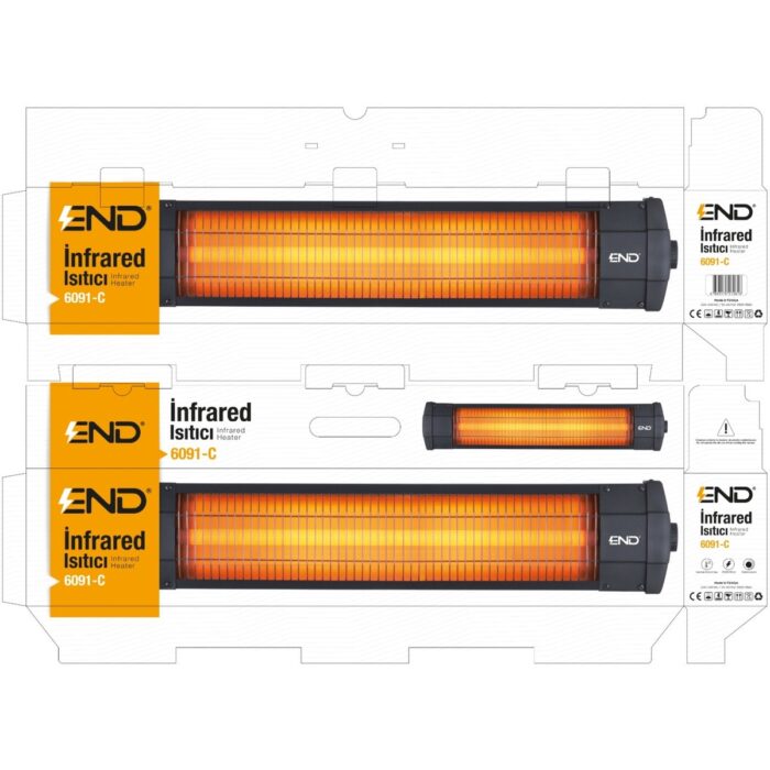 END Ufo Infrared Soba 2500W Termostatlı (Duvar Askı Aparatı Hediyeli) - Görsel 5