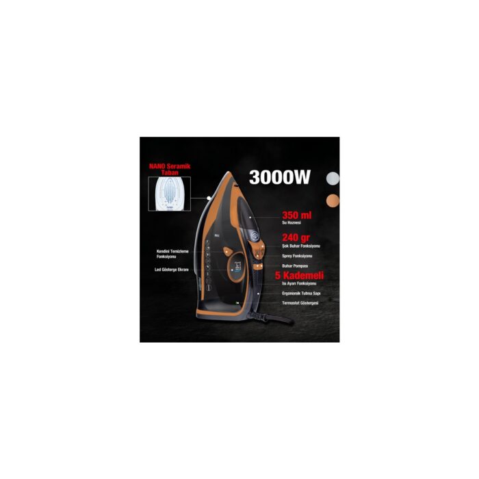 Fantom Forza Ir 3000 Buharlı Ütü Bakır - Görsel 5