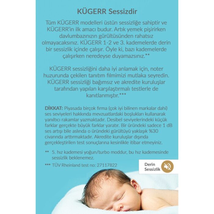 Kügerr F10 90 cm Inox Sessiz Davlumbaz - Görsel 4