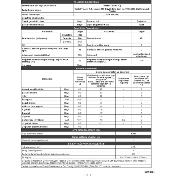 Regal NFK 54020 E 481 lt No-Frost Buzdolabı - Görsel 4