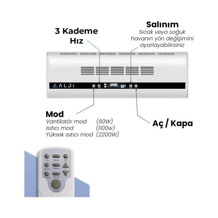 Alji 2200 W Süper Sessiz Seramik Isıtıcı - Görsel 2