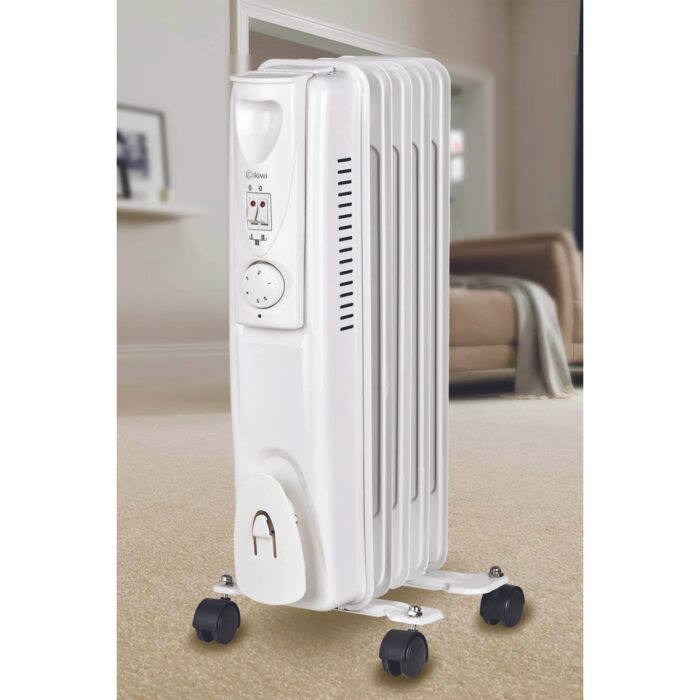 Kiwi Yağlı Radyatör 1000 Watt 5 Dilim Dikey Kullanım Beyaz Renkli Verimli Isıtma - Görsel 2