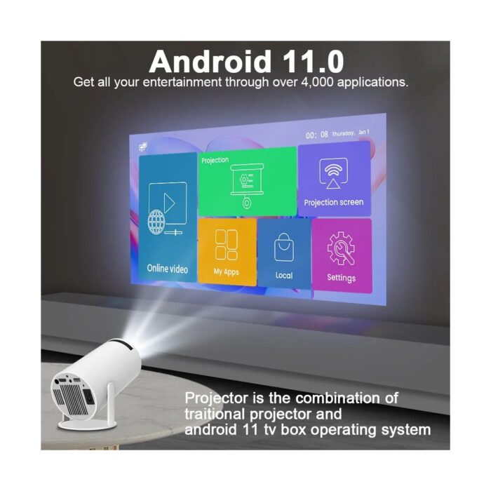 Hakopro H96 Mini Android 11.0 1080P Taşınabilir Projeksiyon Cihazı - Görsel 4
