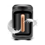 Karaca Hatır Hüps Quartz Közde Türk Kahvesi, Sütlü Türk Kahvesi, Sütlü İçecek Hazırlama Makinesi 5 Fincan Kapasiteli Bol Köpüklü Black Copper