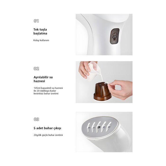 RossClean Elite Pro 2si 1 Arada Portatif Buharlı Kırışık Giderici Dikey Ütü - Görsel 2