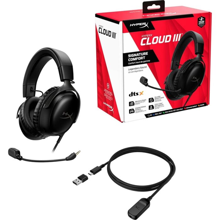 Hyperx Cloud Iıı Dts x Kablolu Oyuncu Kulaklığı Siyah - Görsel 3
