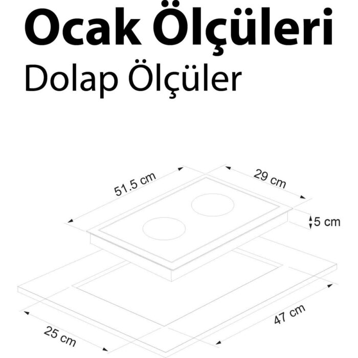 Alveus 2'li Vitroseramik Ankastre Elektrikli Domino Ocak - Görsel 4