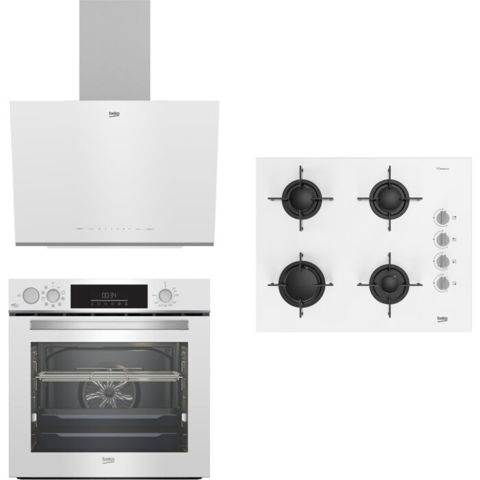 110000581277591.jpg Beko Beyaz Cam Ankastre Set Fitfry Özelliği (Az Yağla Pişirme Özelliği) - Görsel 1