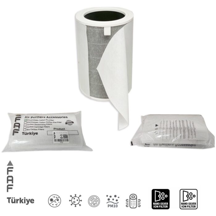 Xiaomi 10 Adet Smart Air Purifier 4 Lite Nano Gümüş Iyonlu Elekrostatik Toz Tutucu Beyaz Ön Filtre - Görsel 4
