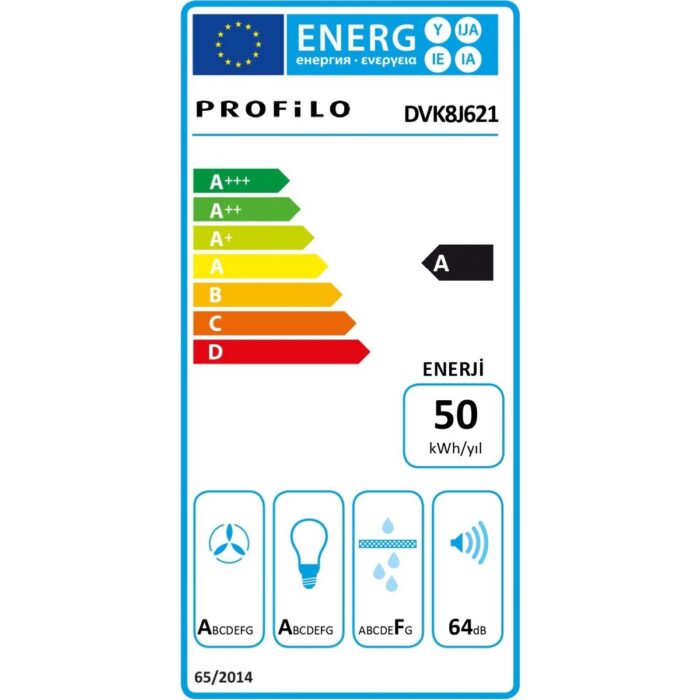 Profilo DVK8J621 Beyaz Cam Yüzey Duvar Tipi Davlumbaz - Görsel 4