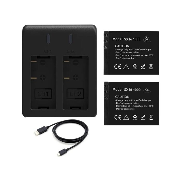 Akaso Brave 4 Pro Aksiyon Kamera Bataryası 2 Batarya + 2'li Şarj Adaptörü - Görsel 1