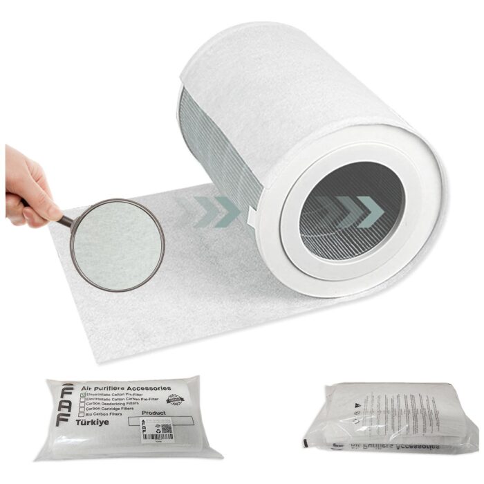 Faf 10 Adet Xiaomi Smart Air Purifier 4 Compakt  EU Uyumlu Gümüş İyonlu Elektrostatik Toz Tutucu Ön Filtre - Görsel 3