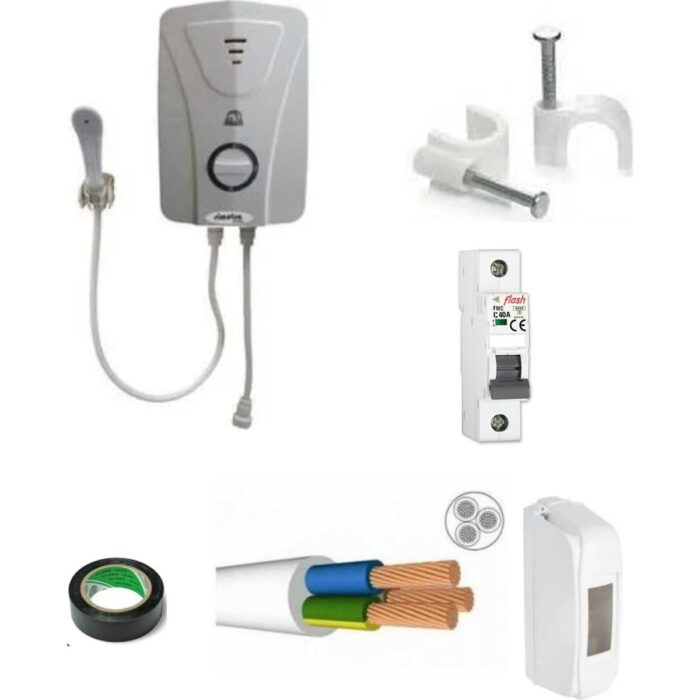 110000591343521.jpg Simetra Elekrıklı Şofben 10MT Kablolu Tam Takım Set 2 Yıl Garantılı - Görsel 1