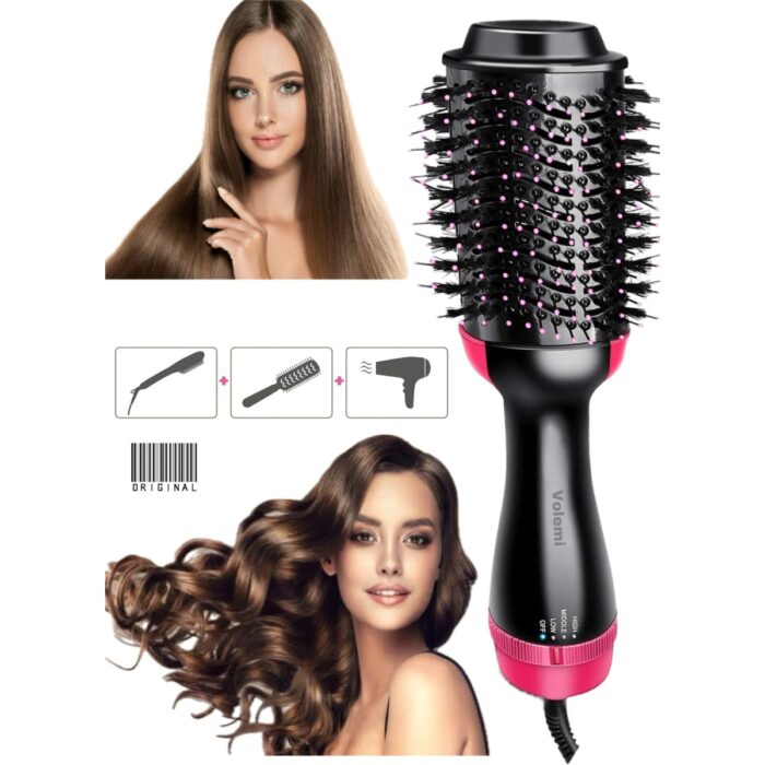 110000594042579.jpg Volemi 1200 W Hava Üflemeli Saç Şekillendirici Düzleştirici Fön Tarağı Saç Kurutma - Görsel 1