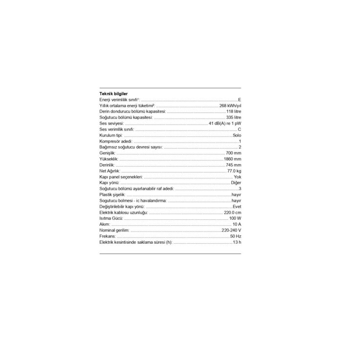 Profilo BD2055WENN E Enerji Sınıfı 453 Lt Nofrost Üstten Donduruculu Buzdolabı - Görsel 3