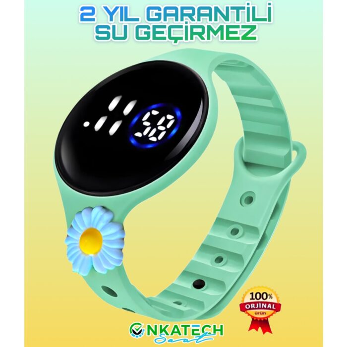 Onkatech Dijital Dokunmatik LED Ekran Su Geçirmez Figürlü Çocuk Kol Saati Bileklik-Yuvarlak Ekran Dijital Çocuk Bileklik - Görsel 1