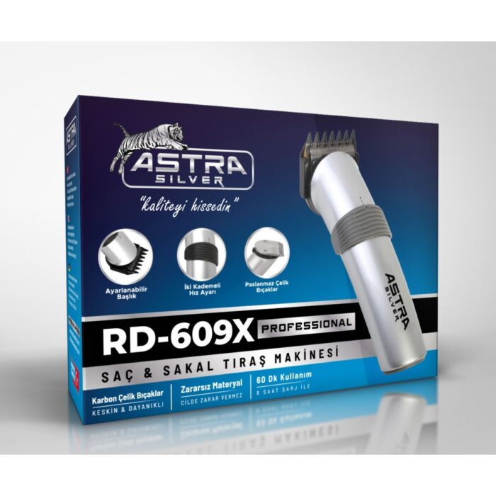 Astra Silver RD- 609X Saç Sakal Profesyonel Traş Makinesini - Görsel 1